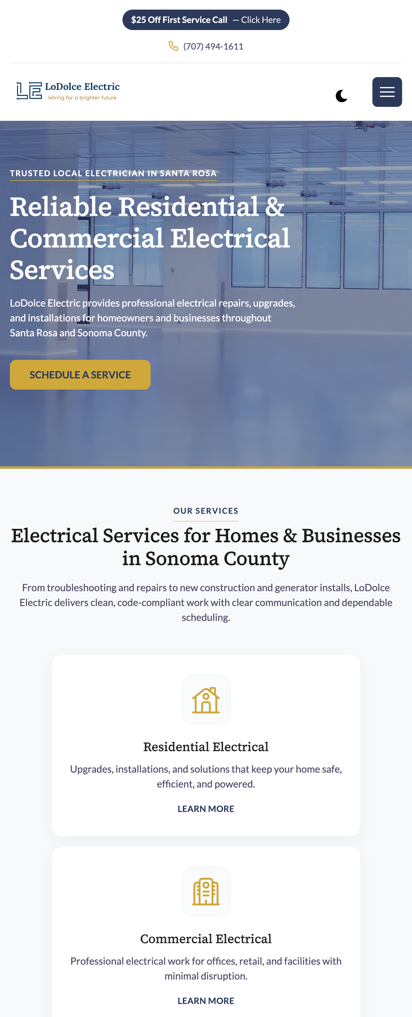 LoDolce Electric website preview